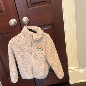 Sub_Urban Riot Kids Cream Sherpa Jacket with Rainbow Patch